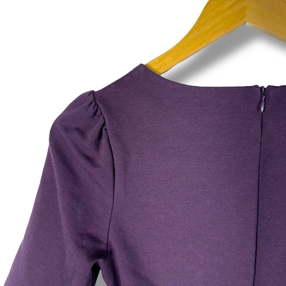 Boden Josephine Boatneck 3/4 Sleeve Ponte Top, Eggplant Purple, Size 4R - Picture 11 of 13